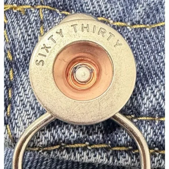 Women's Denim Cropped Overalls Size XS (Fit 33x24) Wide Leg Blue Jean - Picture 7 of 11